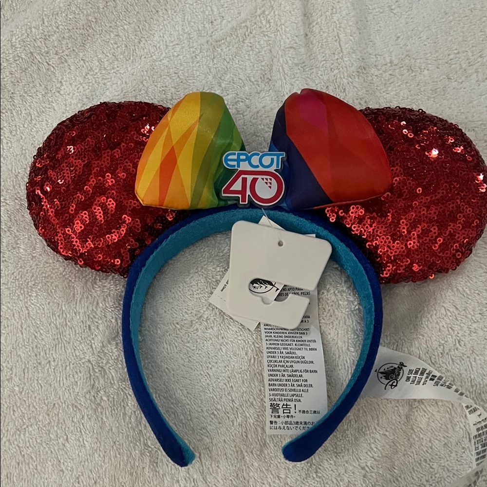 Epcot 40th Anniversary Sequin Minnie Ears. NWT